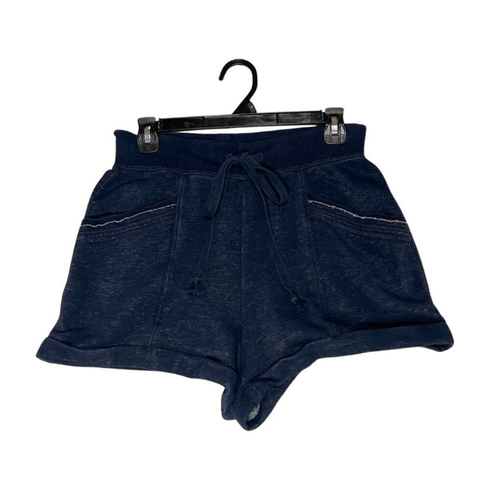 ANTHROPOLOGIE SATURDAY SUNDAY Navy Heather knit Drawstring Lounge Shorts